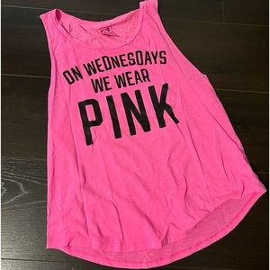 VSPINK on Wednesdays we wear pink tank top size small